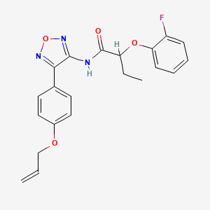 molecular formula C21H20FN3O4 B12187033 2-(2-fluorophenoxy)-N-{4-[4-(prop-2-en-1-yloxy)phenyl]-1,2,5-oxadiazol-3-yl}butanamide 