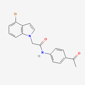 molecular formula C18H15BrN2O2 B12187036 N-(4-acetylphenyl)-2-(4-bromo-1H-indol-1-yl)acetamide 