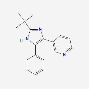 molecular formula C18H19N3 B1218706 2-tert-Butyl-4(5)-phenyl-5(4)-(3-pyridyl)imidazole CAS No. 40061-07-2