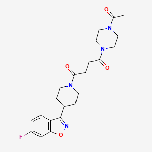 molecular formula C22H27FN4O4 B12187083 1-(4-Acetylpiperazin-1-yl)-4-[4-(6-fluoro-1,2-benzoxazol-3-yl)piperidin-1-yl]butane-1,4-dione 