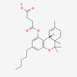 molecular formula C25H34O5 B1218709 delta9-Tetrahydrocannabinol hemisuccinate CAS No. 52855-15-9