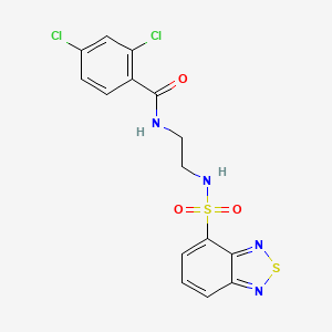 molecular formula C15H12Cl2N4O3S2 B12187129 N-{2-[(2,1,3-benzothiadiazol-4-ylsulfonyl)amino]ethyl}-2,4-dichlorobenzamide 