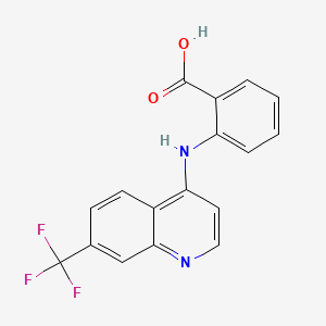 molecular formula C17H11F3N2O2 B1218715 2-((7-(Trifluoromethyl)-4-quinolinyl)amino)benzoic acid CAS No. 36777-15-8