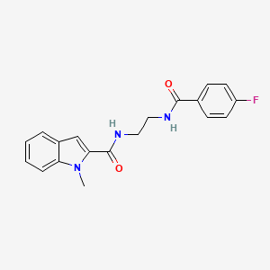 molecular formula C19H18FN3O2 B12187152 N-(2-{[(4-fluorophenyl)carbonyl]amino}ethyl)-1-methyl-1H-indole-2-carboxamide 