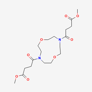 molecular formula C18H30N2O8 B12187163 Dimethyl 4,4'-(1,7-dioxa-4,10-diazacyclododecane-4,10-diyl)bis(4-oxobutanoate) 