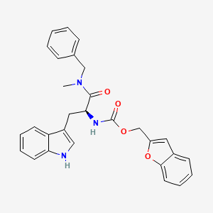 molecular formula C29H27N3O4 B1218722 1-benzofuran-2-ylmethyl N-[(2S)-1-[benzyl(methyl)amino]-3-(1H-indol-3-yl)-1-oxopropan-2-yl]carbamate CAS No. 183023-29-2