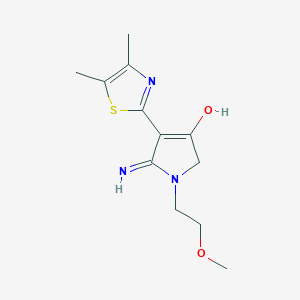molecular formula C12H17N3O2S B12187237 4-(4,5-dimethyl-1,3-thiazol-2-yl)-5-imino-1-(2-methoxyethyl)-2,5-dihydro-1H-pyrrol-3-ol 
