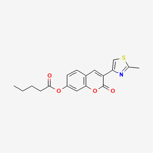 molecular formula C18H17NO4S B12187247 3-(2-methyl-1,3-thiazol-4-yl)-2-oxo-2H-chromen-7-yl pentanoate 
