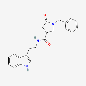 molecular formula C22H23N3O2 B12187250 1-benzyl-N-[2-(1H-indol-3-yl)ethyl]-5-oxopyrrolidine-3-carboxamide 