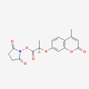 molecular formula C17H15NO7 B12187274 1-({2-[(4-methyl-2-oxo-2H-chromen-7-yl)oxy]propanoyl}oxy)pyrrolidine-2,5-dione 