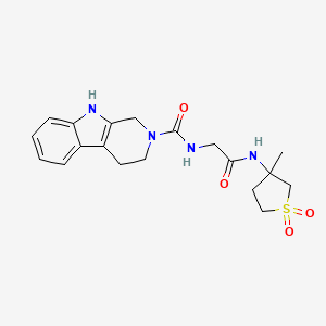 molecular formula C19H24N4O4S B12187295 N-{2-[(3-methyl-1,1-dioxidotetrahydrothiophen-3-yl)amino]-2-oxoethyl}-1,3,4,9-tetrahydro-2H-beta-carboline-2-carboxamide 