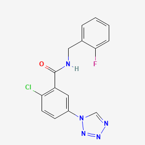 molecular formula C15H11ClFN5O B12187303 2-chloro-N-(2-fluorobenzyl)-5-(1H-tetrazol-1-yl)benzamide 