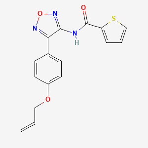 molecular formula C16H13N3O3S B12187340 N-{4-[4-(prop-2-en-1-yloxy)phenyl]-1,2,5-oxadiazol-3-yl}thiophene-2-carboxamide 