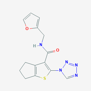 molecular formula C14H13N5O2S B12187447 N-(furan-2-ylmethyl)-2-(1H-tetrazol-1-yl)-5,6-dihydro-4H-cyclopenta[b]thiophene-3-carboxamide 