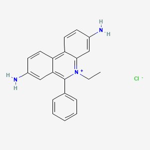 molecular formula C21H20ClN3 B1218752 3,8-Diamino-5-ethyl-6-phenylphenanthridinium chloride CAS No. 602-52-8