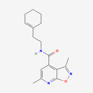molecular formula C17H21N3O2 B12187531 N-[2-(cyclohex-1-en-1-yl)ethyl]-3,6-dimethyl[1,2]oxazolo[5,4-b]pyridine-4-carboxamide 