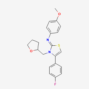 molecular formula C21H21FN2O2S B12187543 N-[(2Z)-4-(4-fluorophenyl)-3-(tetrahydrofuran-2-ylmethyl)-1,3-thiazol-2(3H)-ylidene]-4-methoxyaniline 