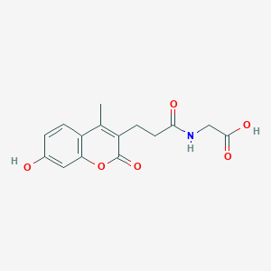 molecular formula C15H15NO6 B12187546 N-[3-(7-hydroxy-4-methyl-2-oxo-2H-chromen-3-yl)propanoyl]glycine 
