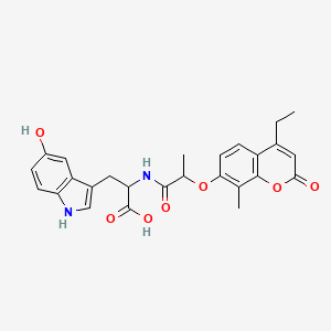 molecular formula C26H26N2O7 B12187565 N-{2-[(4-ethyl-8-methyl-2-oxo-2H-chromen-7-yl)oxy]propanoyl}-5-hydroxytryptophan 