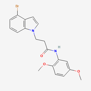 molecular formula C19H19BrN2O3 B12187586 3-(4-bromo-1H-indol-1-yl)-N-(2,5-dimethoxyphenyl)propanamide 