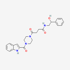 molecular formula C25H28N4O4 B12187610 N-(2-hydroxy-2-phenylethyl)-4-[4-(1H-indol-2-ylcarbonyl)piperazin-1-yl]-4-oxobutanamide 