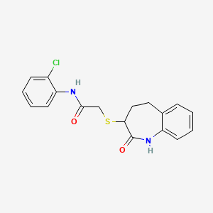 molecular formula C18H17ClN2O2S B12187611 N-(2-chlorophenyl)-2-[(2-hydroxy-4,5-dihydro-3H-1-benzazepin-3-yl)sulfanyl]acetamide 