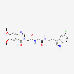 molecular formula C24H24ClN5O5 B12187641 N-[2-(5-chloro-1H-indol-3-yl)ethyl]-N~2~-[(6,7-dimethoxy-4-oxoquinazolin-3(4H)-yl)acetyl]glycinamide 