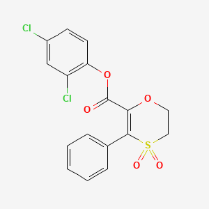 molecular formula C17H12Cl2O5S B12187656 2,4-Dichlorophenyl 3-phenyl-5,6-dihydro-1,4-oxathiine-2-carboxylate 4,4-dioxide 