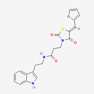 molecular formula C21H19N3O4S B12187682 3-[(5Z)-5-(furan-2-ylmethylidene)-2,4-dioxo-1,3-thiazolidin-3-yl]-N-[2-(1H-indol-3-yl)ethyl]propanamide 
