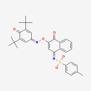 molecular formula C31H32N2O5S B12187704 N-[(1Z)-3-{[(3,5-di-tert-butyl-4-oxocyclohexa-2,5-dien-1-ylidene)amino]oxy}-4-oxonaphthalen-1(4H)-ylidene]-4-methylbenzenesulfonamide 