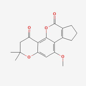 molecular formula C18H18O5 B12187744 10-Methoxy-2,2-dimethyl-8,9-dihydrocyclopenta[c]pyrano[2,3-h]chromen-4,6-dione 