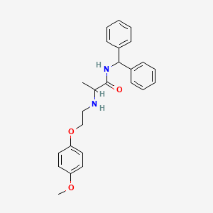 molecular formula C25H28N2O3 B12187800 N-(diphenylmethyl)-2-{[2-(4-methoxyphenoxy)ethyl]amino}propanamide 