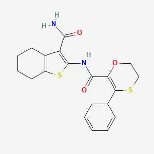 molecular formula C20H20N2O3S2 B12187866 N-(3-carbamoyl-4,5,6,7-tetrahydro-1-benzothiophen-2-yl)-3-phenyl-5,6-dihydro-1,4-oxathiine-2-carboxamide 