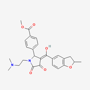 molecular formula C26H28N2O6 B12187924 methyl 4-{1-[2-(dimethylamino)ethyl]-4-hydroxy-3-[(2-methyl-2,3-dihydro-1-benzofuran-5-yl)carbonyl]-5-oxo-2,5-dihydro-1H-pyrrol-2-yl}benzoate 