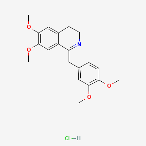 molecular formula C20H24ClNO4 B1218793 1-(3,4-Dimethoxybenzyl)-3,4-dihydro-6,7-dimethoxyisoquinolinium chloride CAS No. 5884-22-0