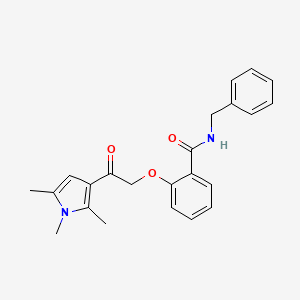 molecular formula C23H24N2O3 B12187932 N-benzyl-2-[2-oxo-2-(1,2,5-trimethyl-1H-pyrrol-3-yl)ethoxy]benzamide 