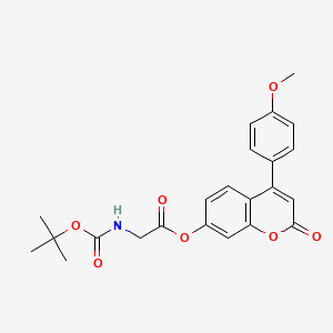 molecular formula C23H23NO7 B12187951 4-(4-methoxyphenyl)-2-oxo-2H-chromen-7-yl N-(tert-butoxycarbonyl)glycinate 