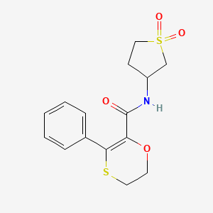molecular formula C15H17NO4S2 B12187973 N-(1,1-dioxidotetrahydrothiophen-3-yl)-3-phenyl-5,6-dihydro-1,4-oxathiine-2-carboxamide 