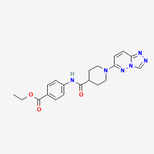molecular formula C20H22N6O3 B12187987 Ethyl 4-({[1-([1,2,4]triazolo[4,3-b]pyridazin-6-yl)piperidin-4-yl]carbonyl}amino)benzoate 