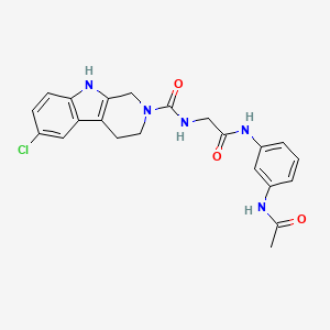 molecular formula C22H22ClN5O3 B12188002 N-(2-{[3-(acetylamino)phenyl]amino}-2-oxoethyl)-6-chloro-1,3,4,9-tetrahydro-2H-beta-carboline-2-carboxamide 
