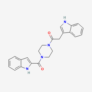 molecular formula C23H22N4O2 B12188010 2-(1H-indol-3-yl)-1-[4-(1H-indol-2-ylcarbonyl)piperazin-1-yl]ethanone 