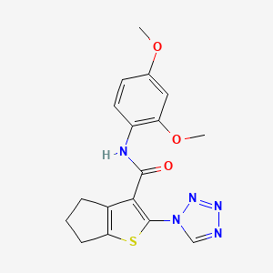 molecular formula C17H17N5O3S B12188018 N-(2,4-dimethoxyphenyl)-2-(1H-tetrazol-1-yl)-5,6-dihydro-4H-cyclopenta[b]thiophene-3-carboxamide 