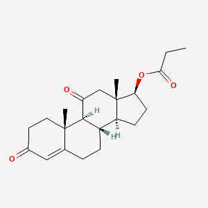 molecular formula C22H30O4 B1218805 17beta-Hydroxyandrost-4-ene-3,11-dione propionate CAS No. 6298-21-1