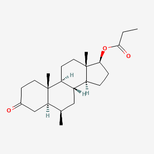 molecular formula C23H36O3 B1218806 4,5α-二氢-6β-甲睾丸酮丙酸酯 CAS No. 4419-88-9