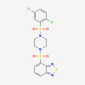 molecular formula C16H14Cl2N4O4S3 B12188064 4-({4-[(2,5-Dichlorophenyl)sulfonyl]piperazin-1-yl}sulfonyl)-2,1,3-benzothiadiazole 