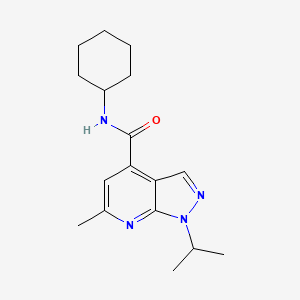 molecular formula C17H24N4O B12188086 N-cyclohexyl-1-isopropyl-6-methyl-1H-pyrazolo[3,4-b]pyridine-4-carboxamide 