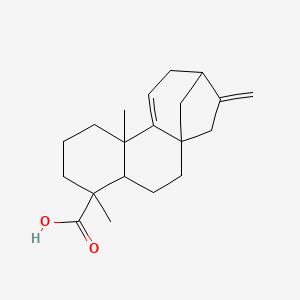 molecular formula C20H28O2 B1218810 5,9-Dimethyl-14-methylidenetetracyclo[11.2.1.01,10.04,9]hexadec-10-ene-5-carboxylic acid 