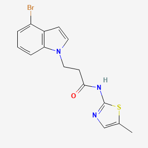 molecular formula C15H14BrN3OS B12188109 3-(4-bromo-1H-indol-1-yl)-N-(5-methyl-1,3-thiazol-2-yl)propanamide 