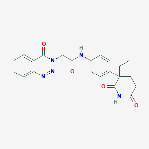 molecular formula C22H21N5O4 B12188134 N-[4-(3-ethyl-2,6-dioxopiperidin-3-yl)phenyl]-2-(4-oxo-1,2,3-benzotriazin-3(4H)-yl)acetamide 