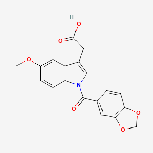 molecular formula C20H17NO6 B1218814 1-(1,3-Benzodioxol-5-ylcarbonyl)-5-methoxy-2-methyl-1H-indole-3-acetic acid CAS No. 21722-66-7